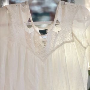 Peach Love California White Gauze Linen Dress